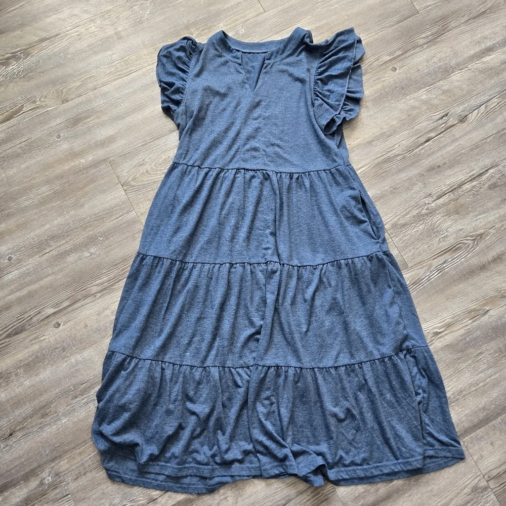 Ruffled Sleeve Dress - Picture 2 of 13